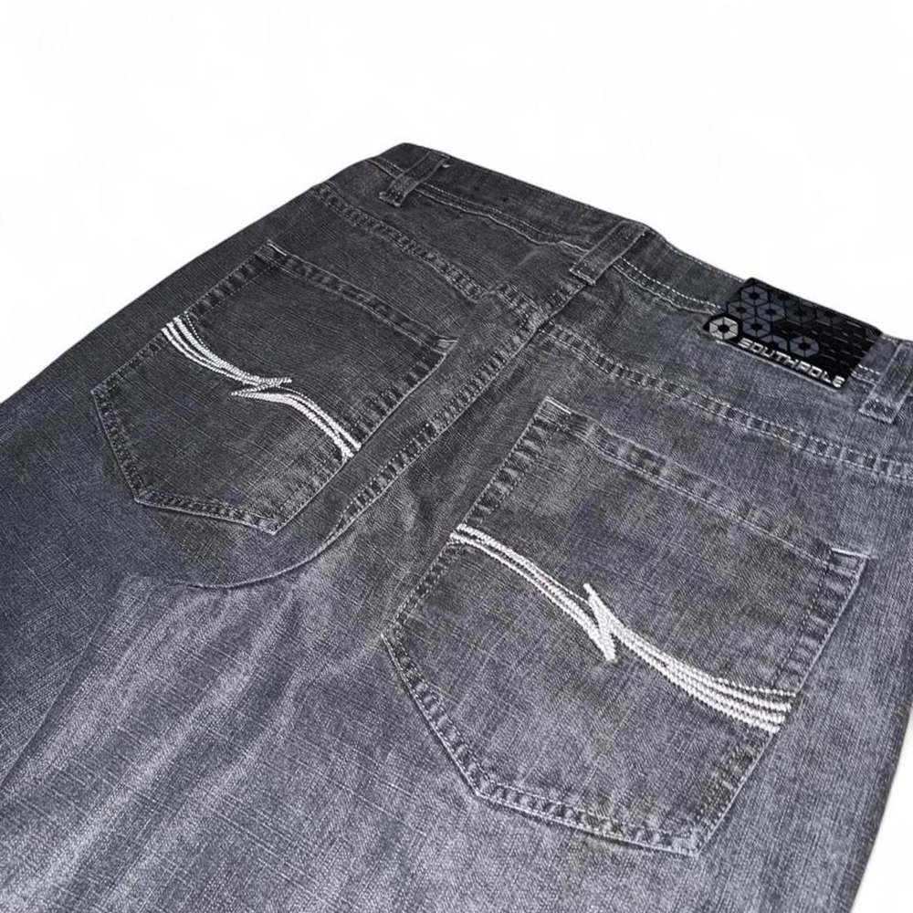 Vintage Southpole Baggy Embroidered Denim Shorts Women Gray Excellent Y2K 36